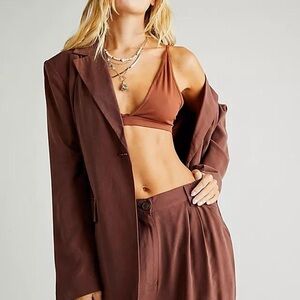Brown We Wore What Relaxed Suit Set NWT